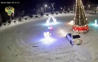 В Артёме будут судить дрифтера за уничтожение светодиодных конструкций на площади